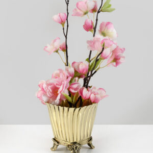 4in Tall Brass Polished Planter Urn Vase
