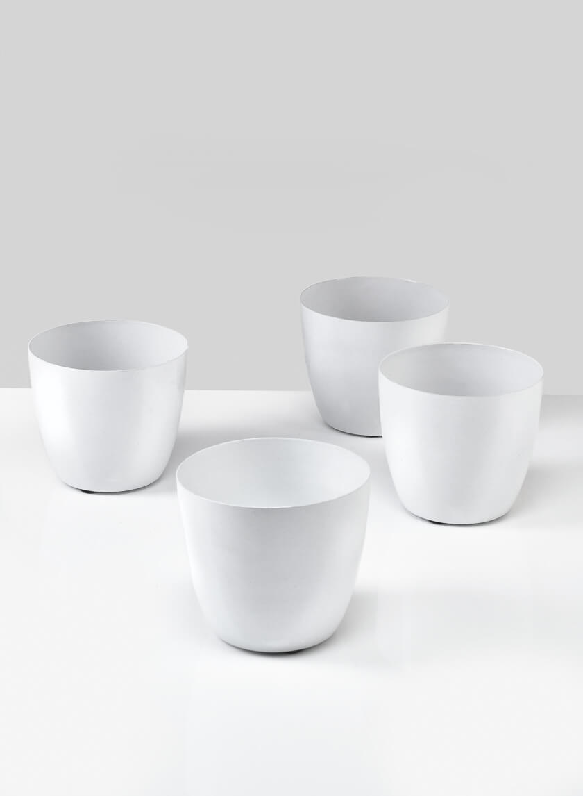 3.5in Tall White Cachepot Set of 4 - Image 2