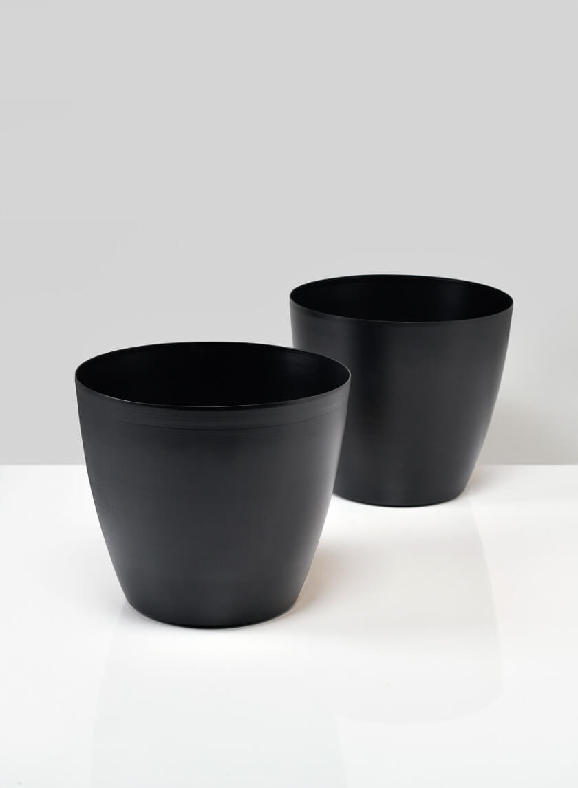 5.5in Tall Black Iron Cachepot Set of 2 - Image 2
