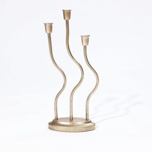 Gold 3-Taper Candle Holder