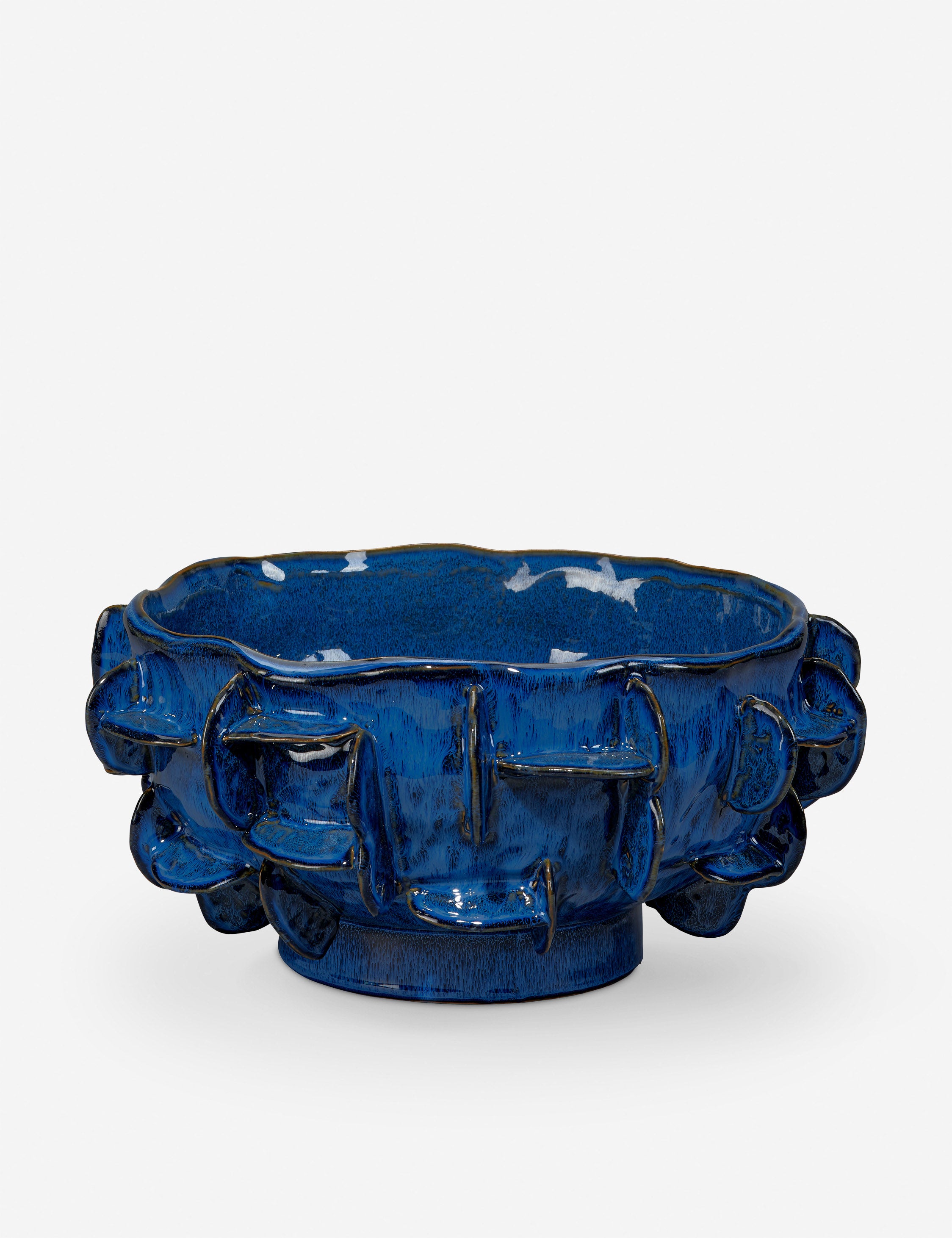 Sculptural Decorative Natural Bowl - Blue - Image 4