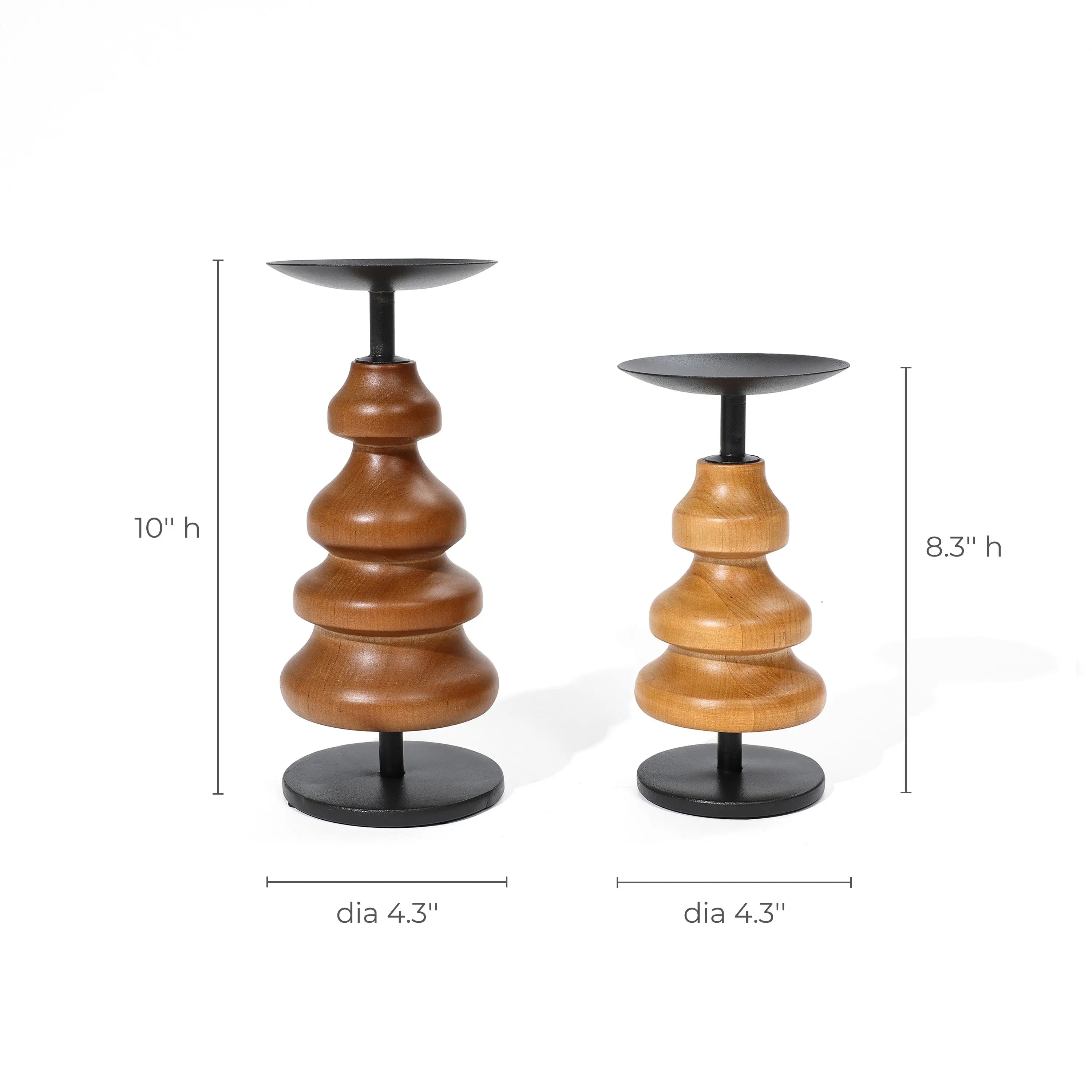 Wood Candle Holder Set of 2 - Image 10