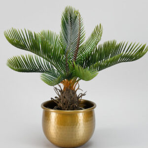 6.75in Wide Brass-Look Aluminum Planter Pot, Small
