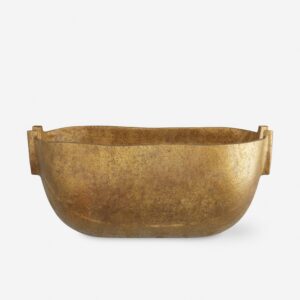Organic Modern Carved Centerpiece - Gold