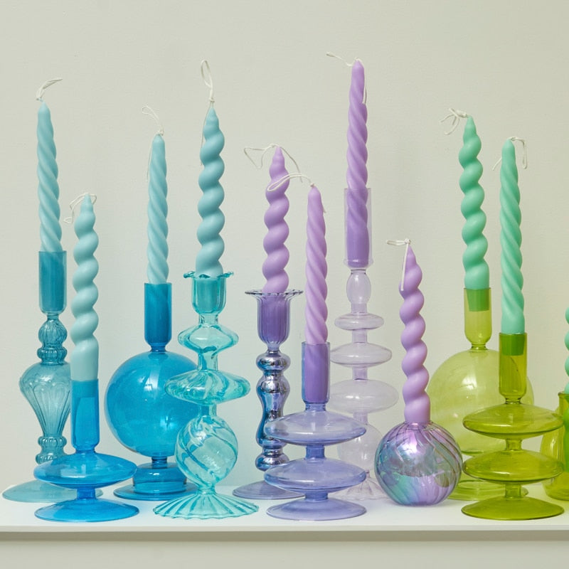 Candy Cane Spiral Candles 2Pc Set - Image 4