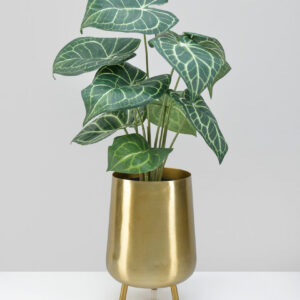 8in Tall Gold Iron Mini Planter with Legs