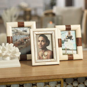 Oyster White Bone and Shagrin Horn Photo Frame