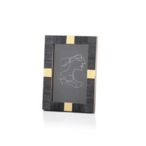Black Bone with Brass Trim Photo Frame