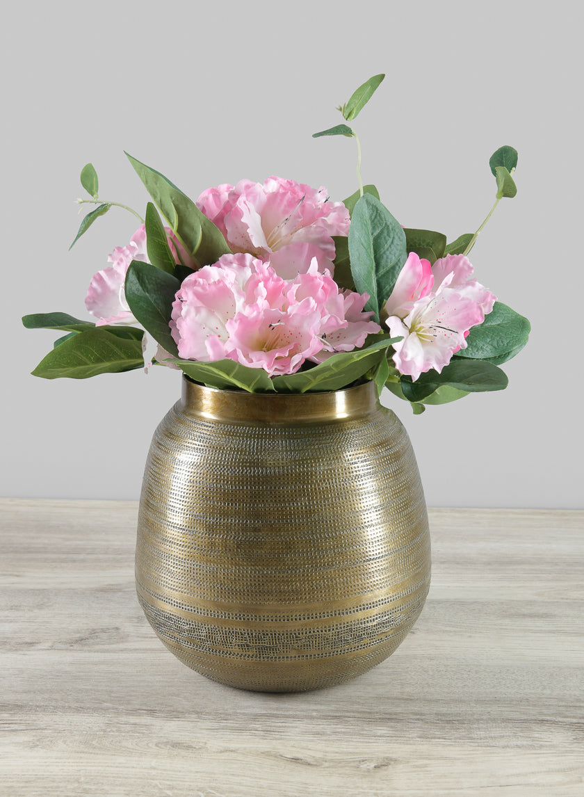 8in Tall Antique Gold Collar Zinc Planter