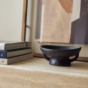 Sculptural Stoneware Bowl - Black