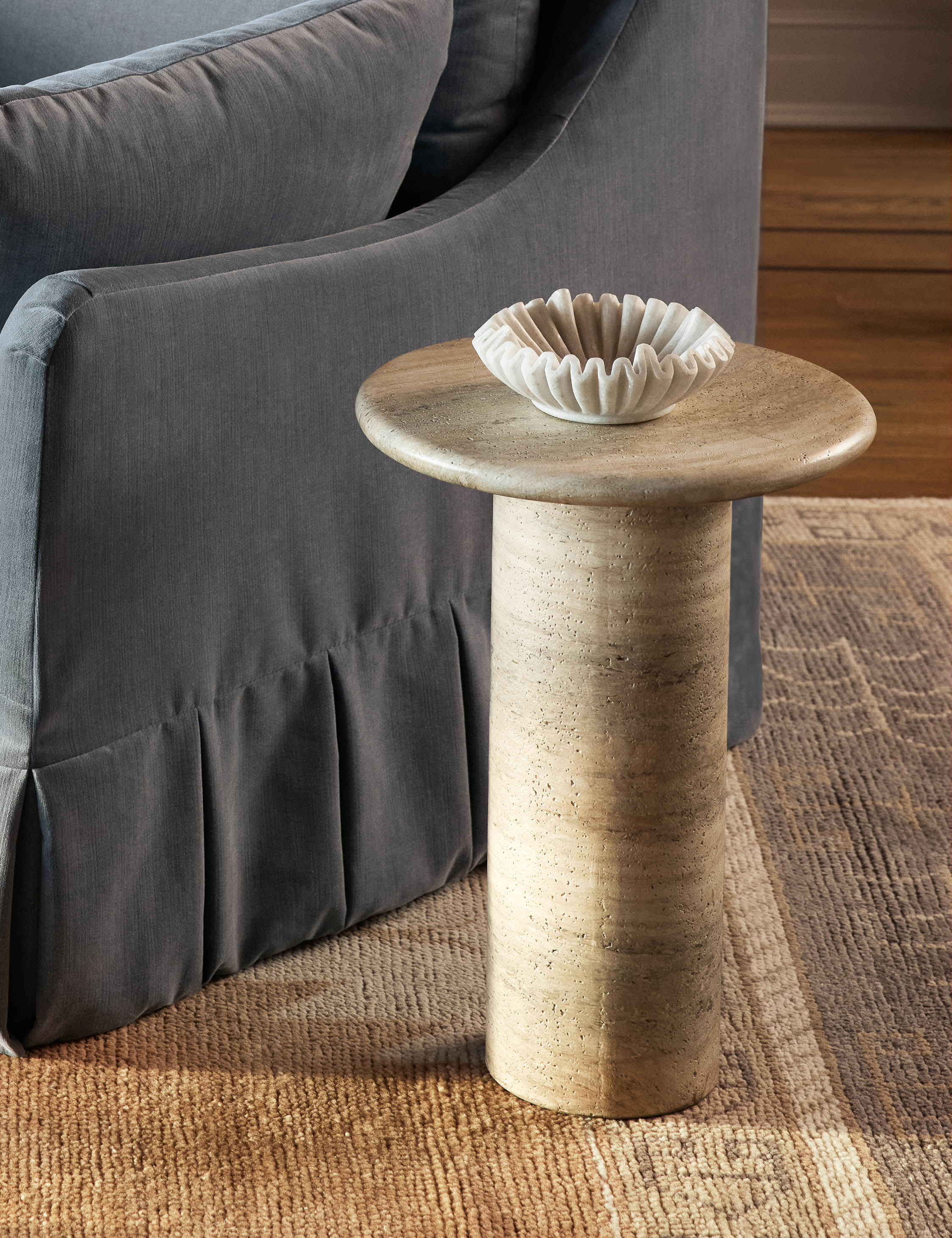 Decorative Marble Catchall - White