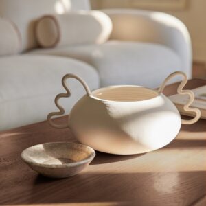 Sculptural Modern Ivory Bowl - Ivory