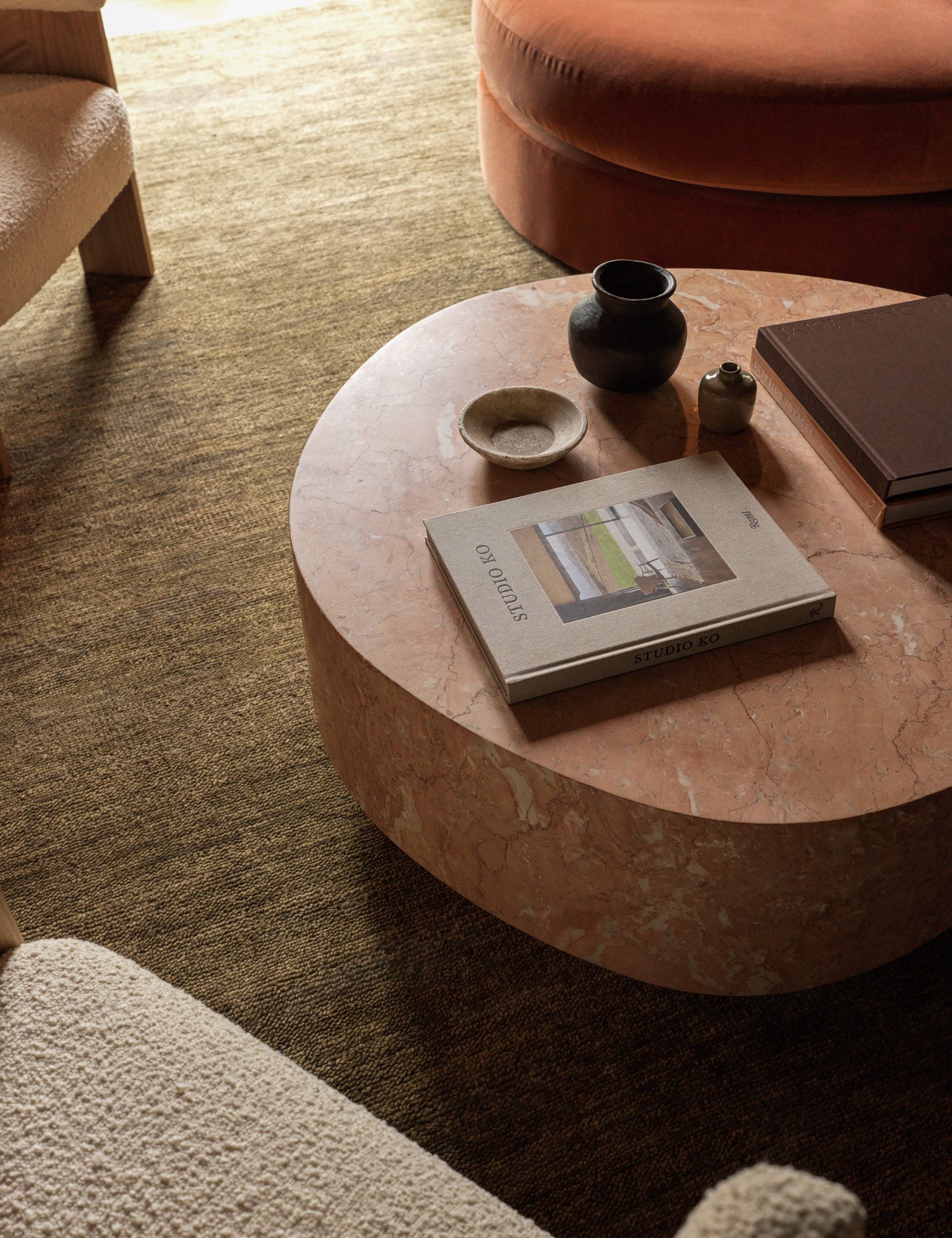 Decorative objects styled in a modern interior