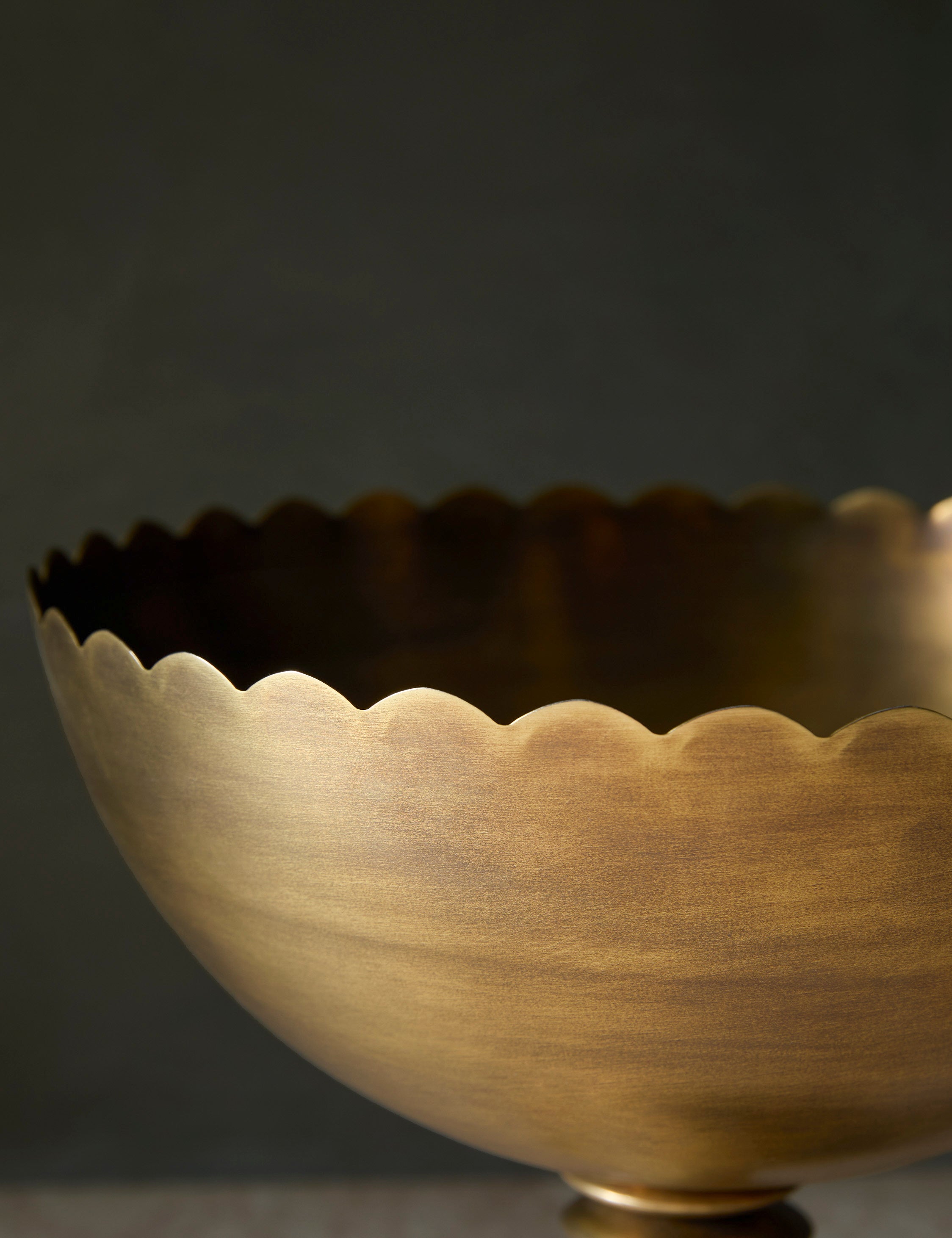 Scalloped Compote Bowl (Set of 2) - Brass - Image 7