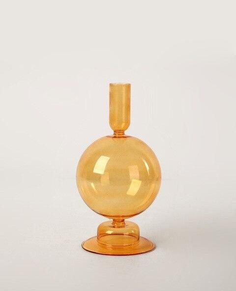Orange Blown Glass Candle holders - Image 5