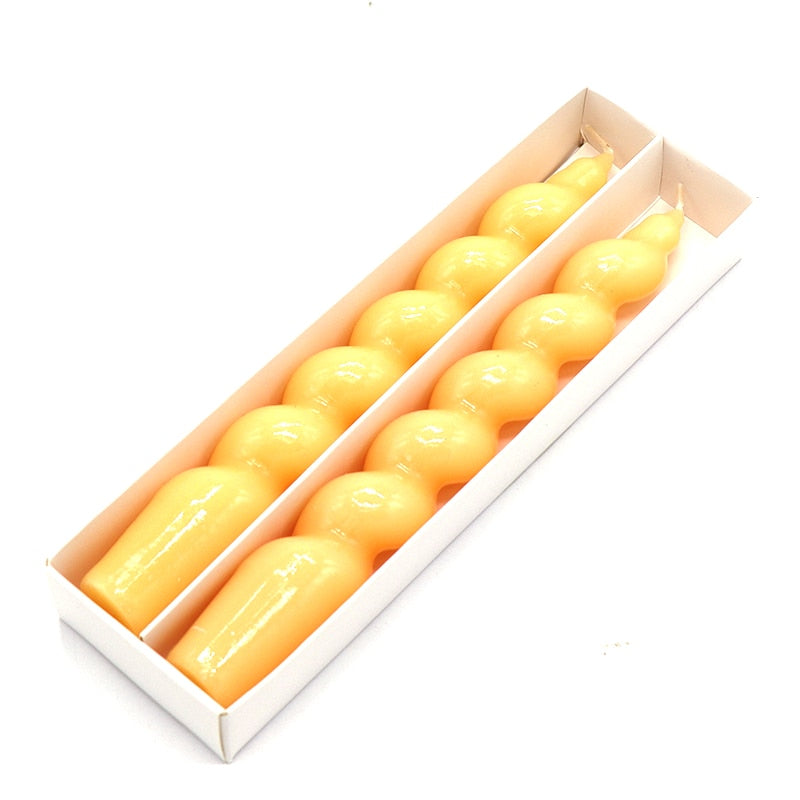 Thick Spiral Decorative Candle 2 Piece Set - Image 5