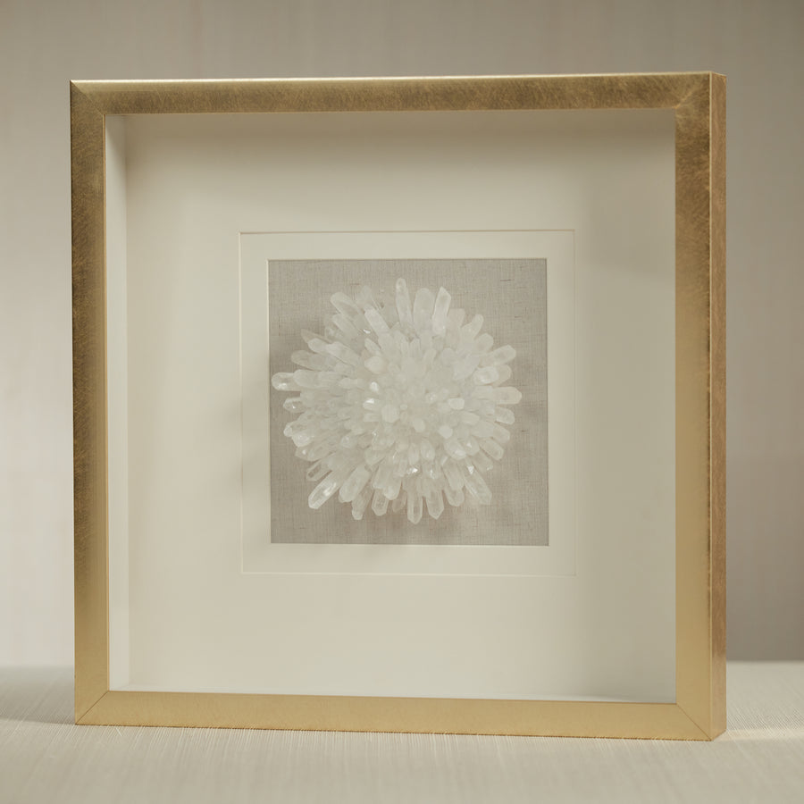 Gold Framed Crystal Flower Wall Art