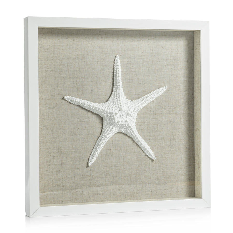 White Framed Starfish Wall Art - Image 2