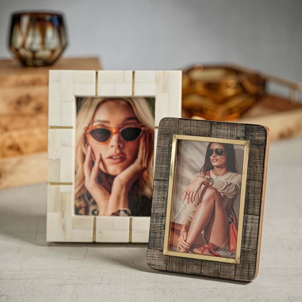 Shagrin Horn Inlaid Photo Frame