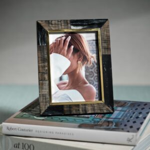 Black Photo Frame with Inner Brass Trim