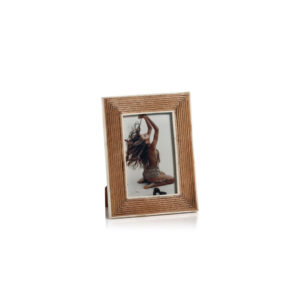 Ribbed Mango Wood Photo Frame with White Border