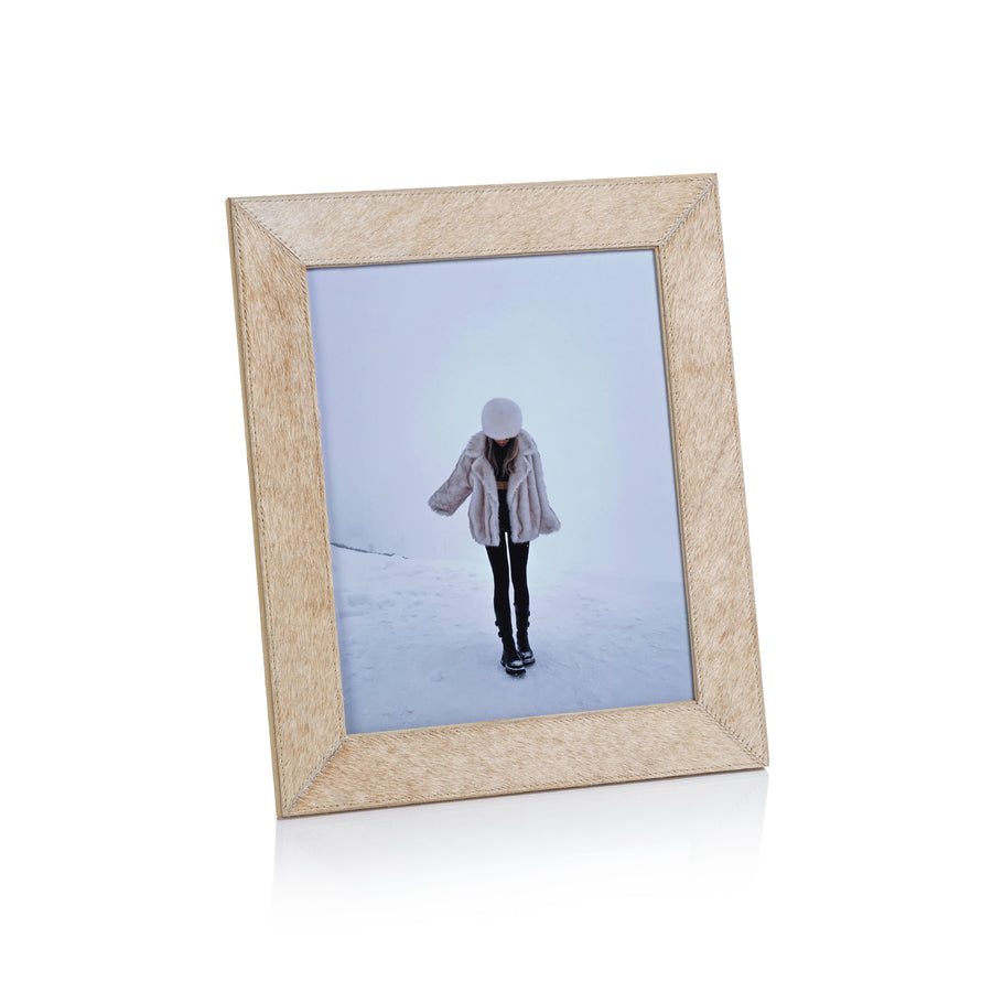 Tan Hair-on Hide Leather Photo Frame