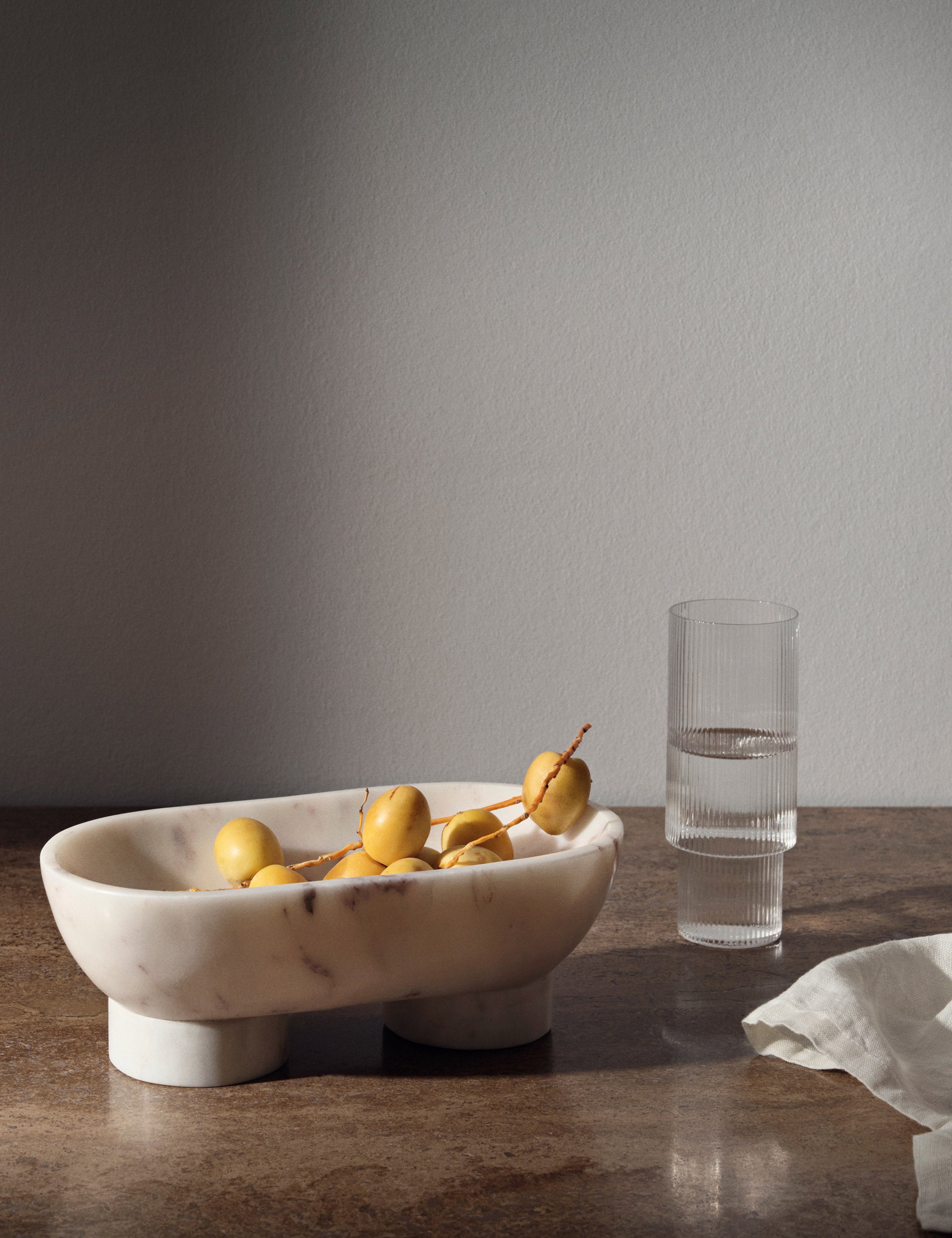 Decorative Natural Stone Bowl - White
