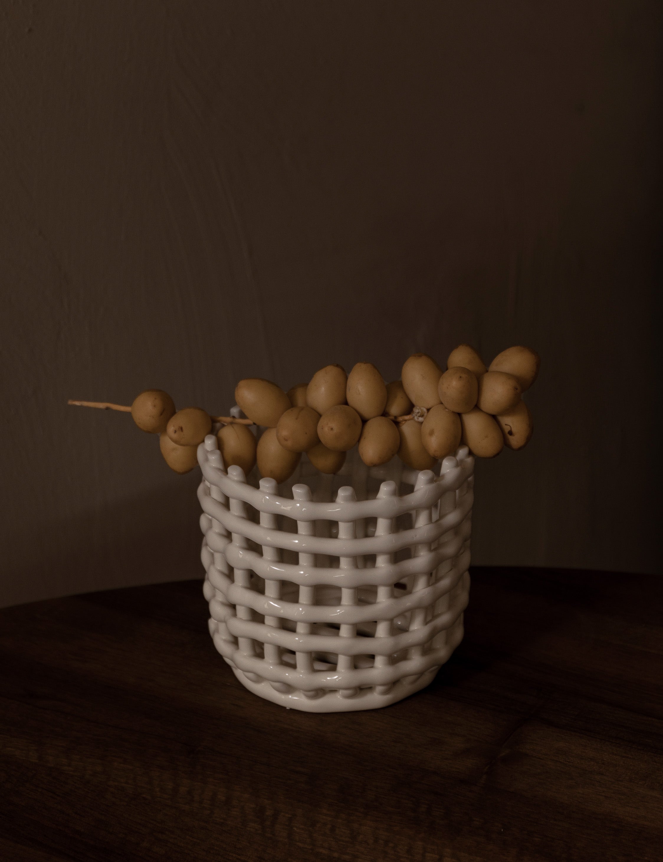 White Ceramic Basket - Centerpiece - Image 5