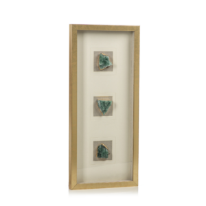 Gold Framed Emerald Crystal Cluster Wall Art